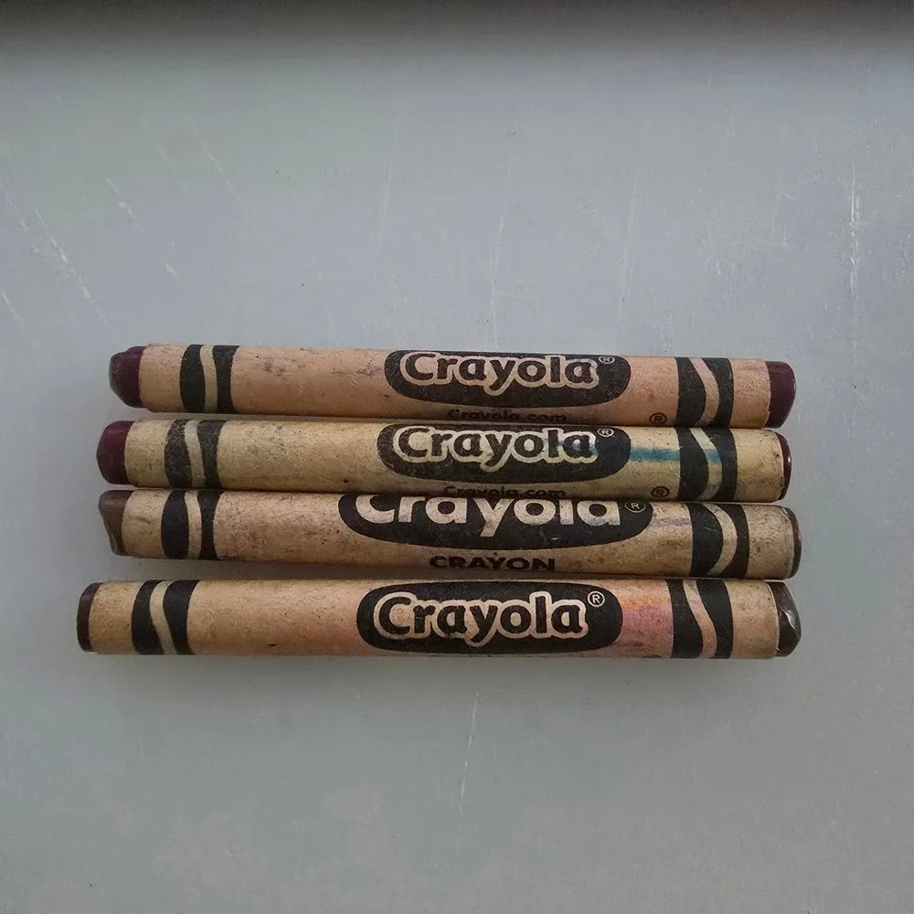 Crayola Vintage Brown Burnt Raw Sienna Chestnut Earth Tone Wax Crayons Set 4pc